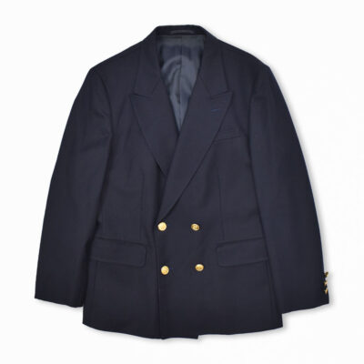 90's バーバリー 銀ボタン ブレザー テーラード ジャケット 総裏 紺